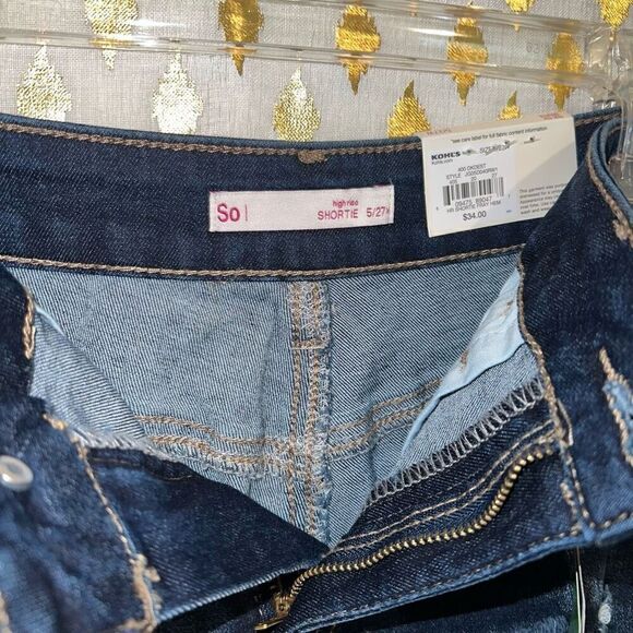 NWT So Shorties high rise Jean denim cut off shorts size 5 ￼ - Picture 4 of 4